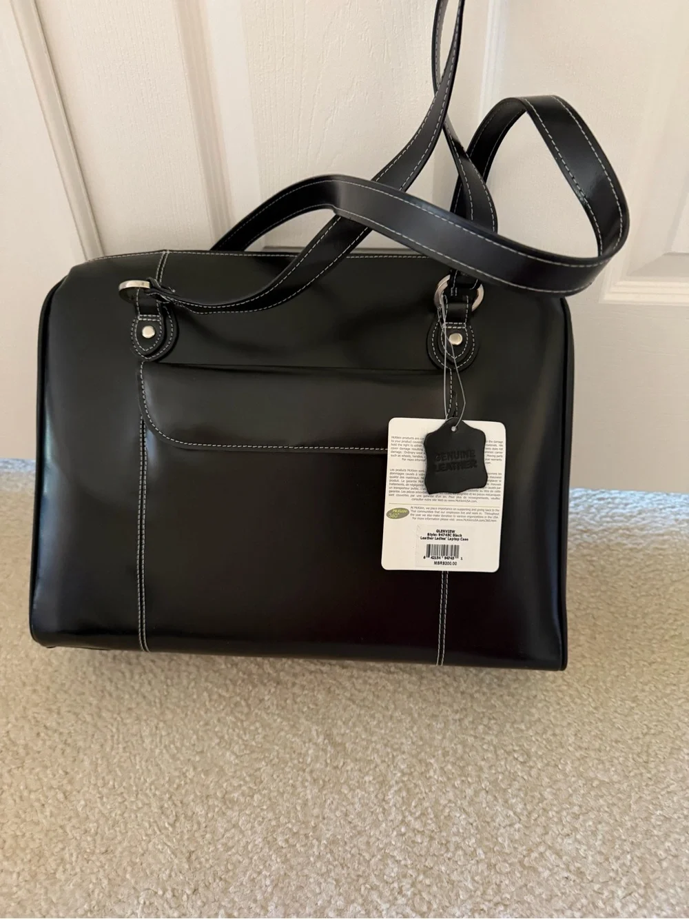 McKlein USA Genuine Leather Laptop Briefcase, Black